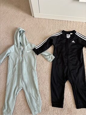 2 Nike & Adidas athletic One-Pieces 18 month